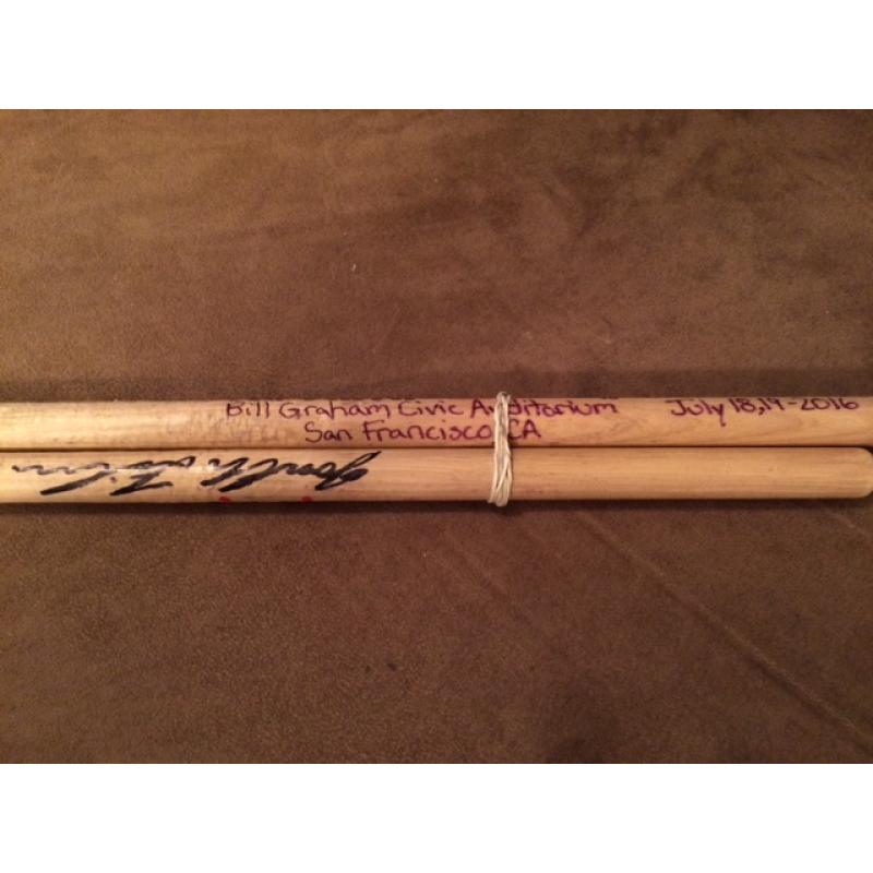Phish Show Used Drumsticks (Pair) - Used and signed by Jon Fishman - July 18/19, 2016 - San Francisco, CA