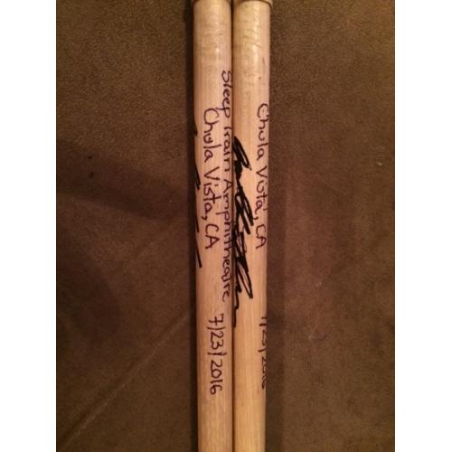 Phish Show Used Drumsticks (Pair) - Used and signed by Jon Fishman - July 23, 2016 - Chula Vista, CA