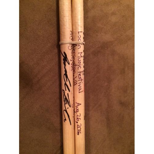 Phish Show Used Drumsticks (Pair) - Used and signed by Jon Fishman - July 26, 2016 - Lockn'