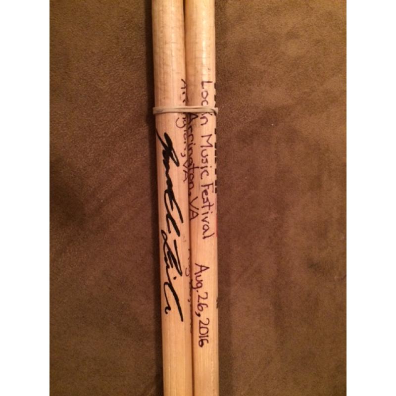 Phish Show Used Drumsticks (Pair) - Used and signed by Jon Fishman - July 26, 2016 - Lockn'