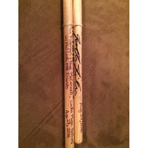 Phil & Friends (with Fishman) Show Used Drumsticks (Pair) - Used and signed by Jon Fishman - July 27, 2016 - Lockn' Phil & Friends