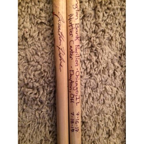 Phish Show Used Drumsticks (Pair) - Used and signed by Jon Fishman - July 16/18, 2017 - Chicago and Dayton