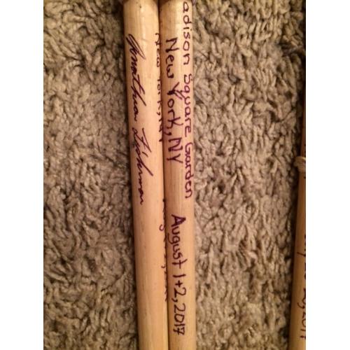 Phish Show Used Drumsticks (Pair) - Used and signed by Jon Fishman - Aug 1/2, 2017 - MSG