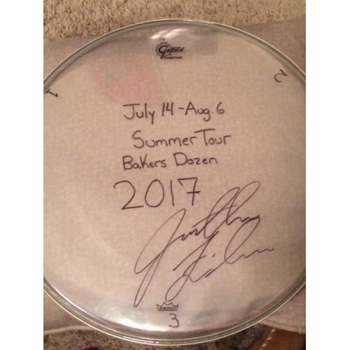 Phish (Baker's Dozen/Summer Tour 2017) Show Used Drumhead - Signed by Jon Fishman (July 14-Aug 6)