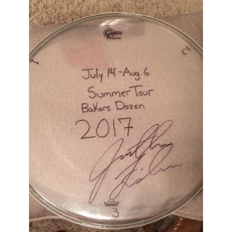 Phish (Baker's Dozen/Summer Tour 2017) Show Used Drumhead - Signed by Jon Fishman (July 14-Aug 6)