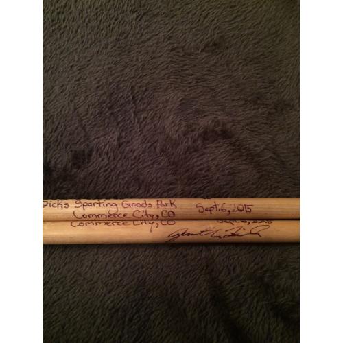 Phish Show Used Drumsticks (Pair) - Used and signed by Jon Fishman - September 6, 2015 - Dicks