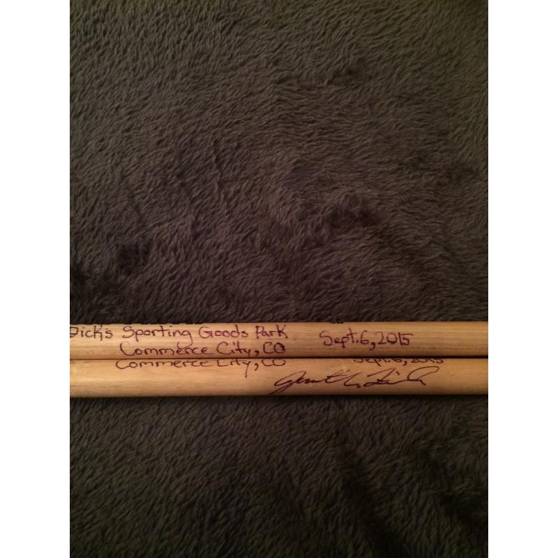 Phish Show Used Drumsticks (Pair) - Used and signed by Jon Fishman - September 6, 2015 - Dicks