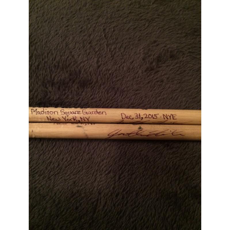 Phish Show Used Drumsticks (Pair) - Used and signed by Jon Fishman - December 31, 2015 - Madison Square Garden