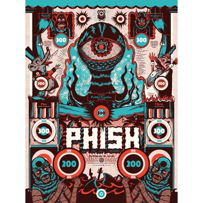 Phish Signed Poster - Oct 16, 2016 - Jacksonville, FL