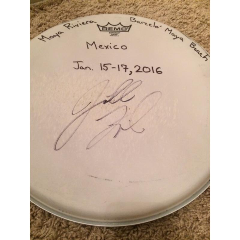 Phish Show Used Drumhead - Signed by Jon Fishman - Jan 15-17, 2016 - Maya Rivera, Mexico