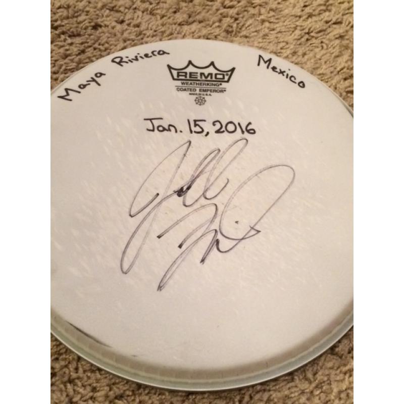 Phish Show Used Drumhead - Signed by Jon Fishman - Jan 15, 2016 - Maya Rivera, Mexico