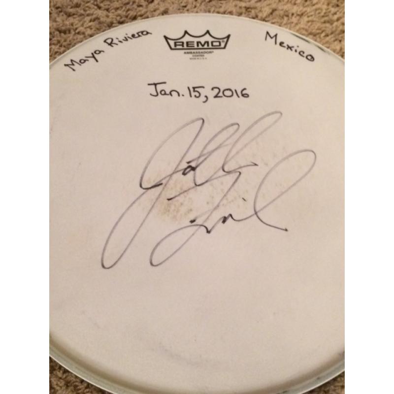 Phish Show Used Drumhead - Signed by Jon Fishman - Jan 15, 2016 - Maya Rivera, Mexico