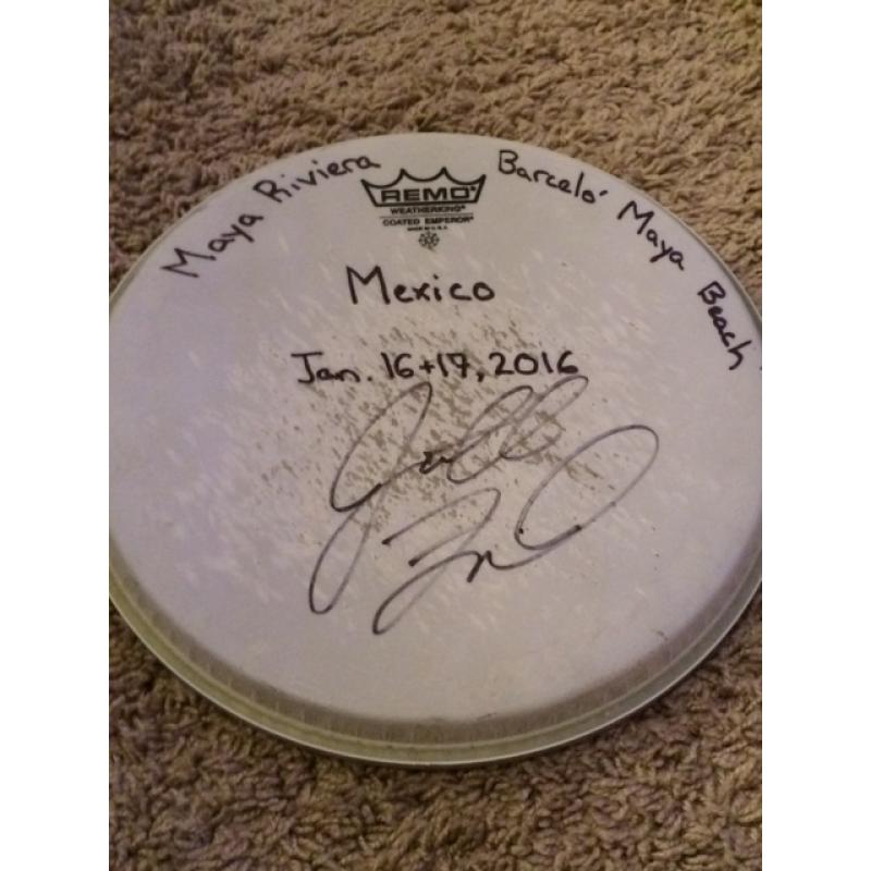 Phish Show Used Drumhead - Signed by Jon Fishman - Jan 16-17, 2016 - Maya Rivera, Mexico