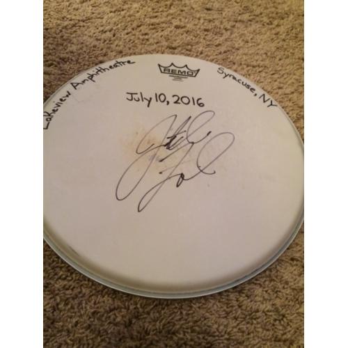 Phish Show Used Drumhead - Signed by Jon Fishman - July 10, 2016 - Syracuse, NY