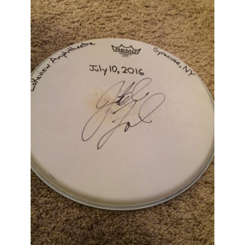 Phish Show Used Drumhead - Signed by Jon Fishman - July 10, 2016 - Syracuse, NY