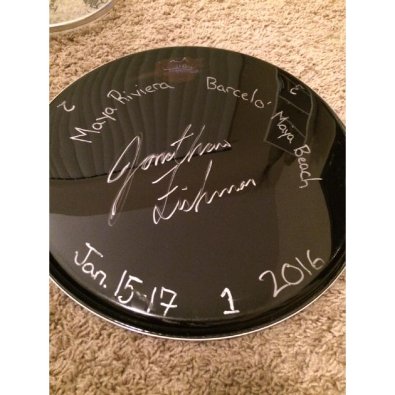 Phish Show Used Drumhead (bottom head) - Signed by Jon Fishman - Jan 15-17, 2016 - Maya Rivera, Mexico