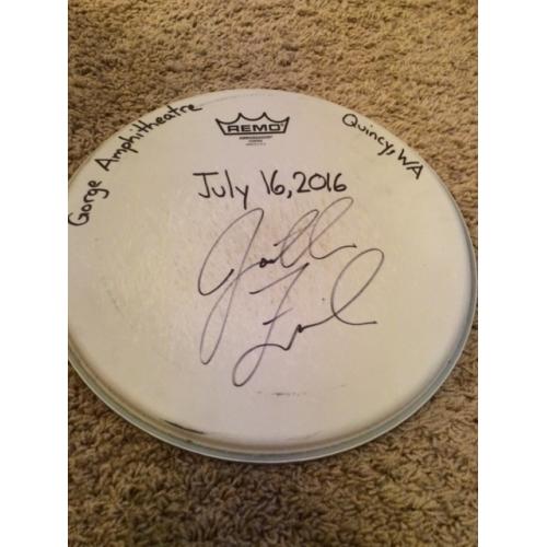 Phish Show Used Drumhead - Signed by Jon Fishman - July 16, 2016 - Gorge