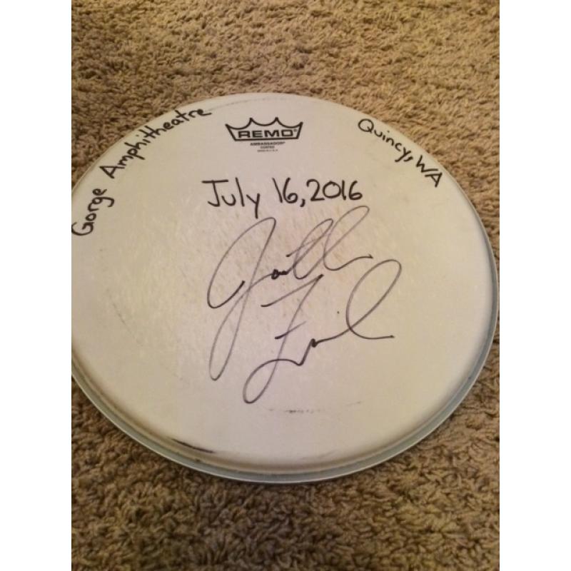 Phish Show Used Drumhead - Signed by Jon Fishman - July 16, 2016 - Gorge