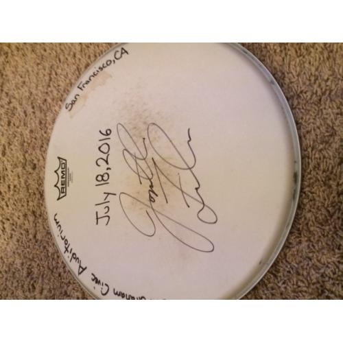 Phish Show Used Drumhead - Signed by Jon Fishman - July 18, 2016 - San Fran