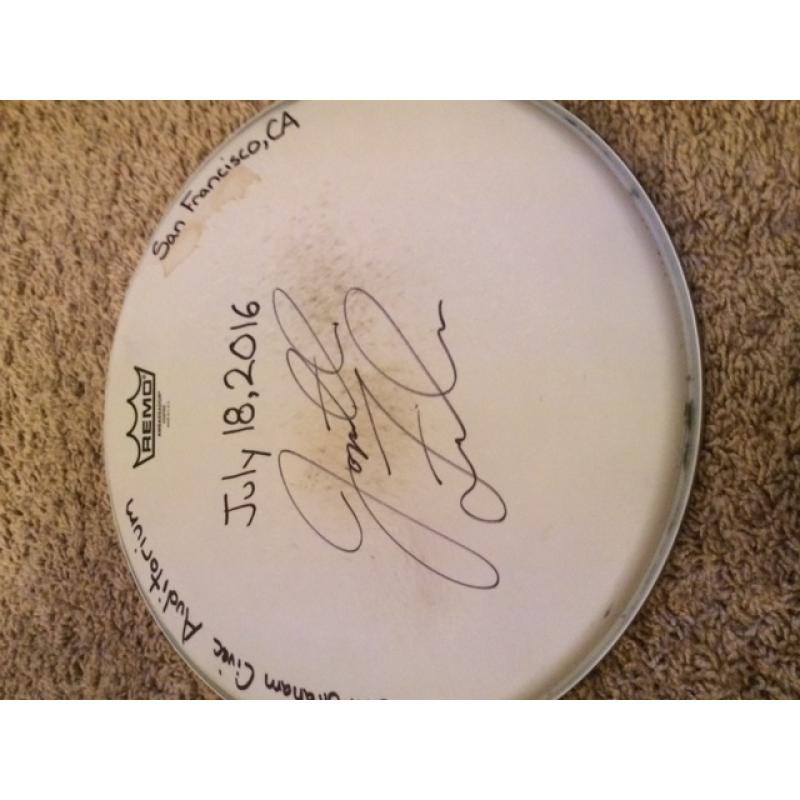 Phish Show Used Drumhead - Signed by Jon Fishman - July 18, 2016 - San Fran