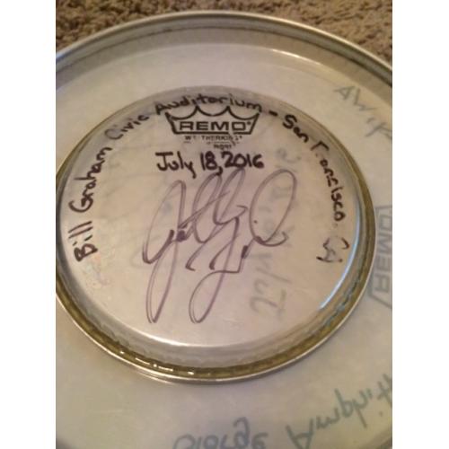 Phish Show Used Drumhead - Signed by Jon Fishman - July 18, 2016 - San Fran