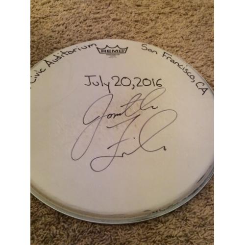 Phish Show Used Drumhead - Signed by Jon Fishman - July 20, 2016 - San Fran