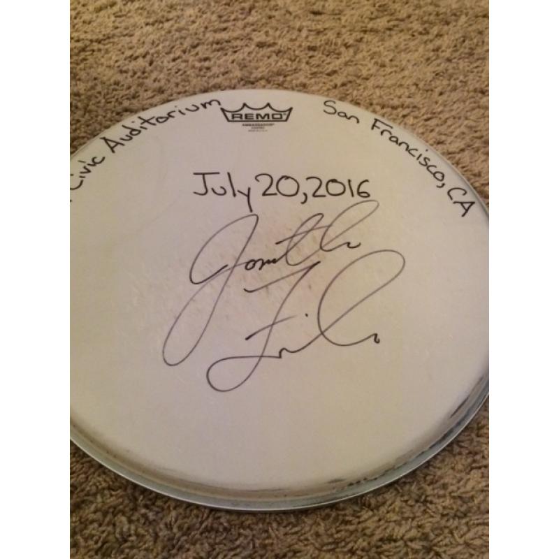 Phish Show Used Drumhead - Signed by Jon Fishman - July 20, 2016 - San Fran