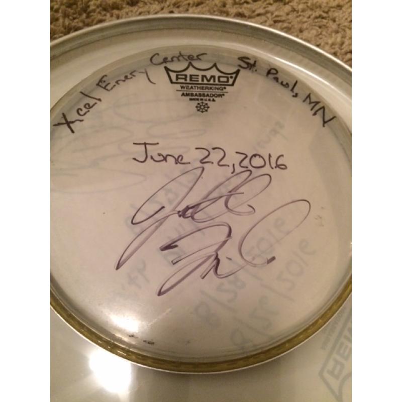 Phish Show Used Drumhead - Signed by Jon Fishman - June 22, 2016 - St. Paul, MN