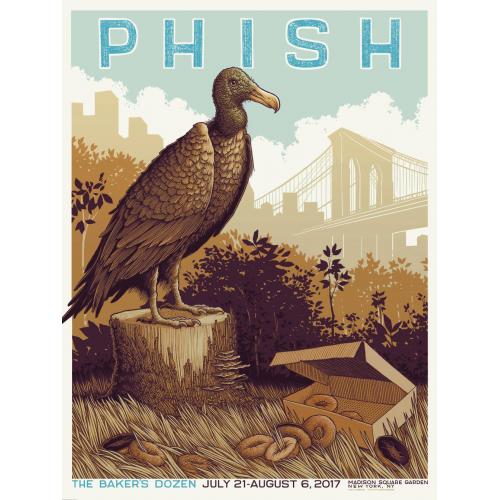 Phish Signed Poster - Bakers Dozen - MSG 2017 - Santora