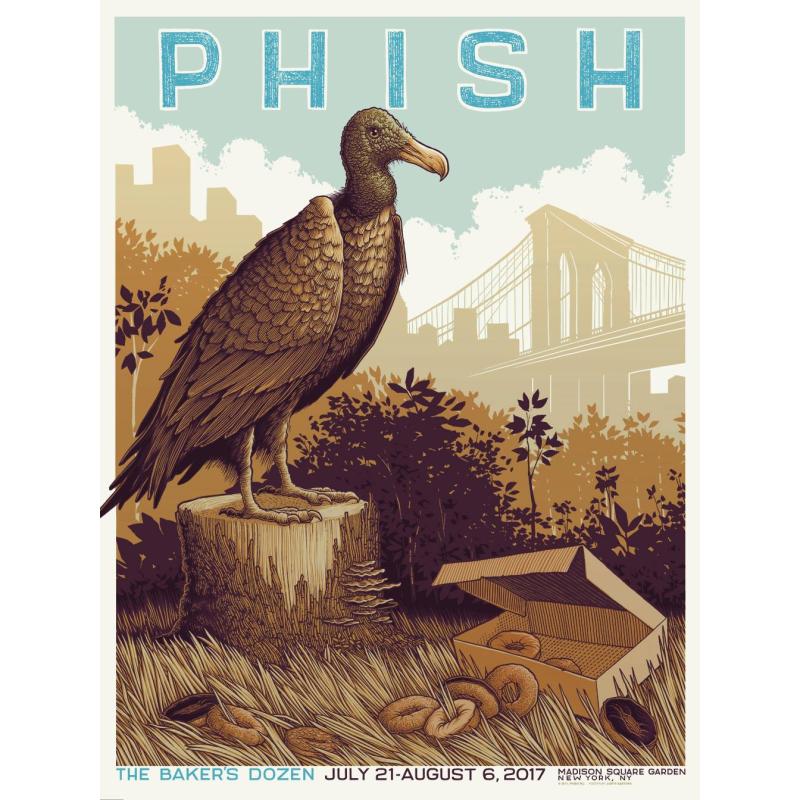 Phish Signed Poster - Bakers Dozen - MSG 2017 - Santora
