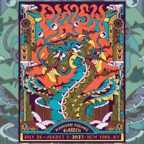 Phish Signed Poster - MSG - 7/28/23 - Chin 109