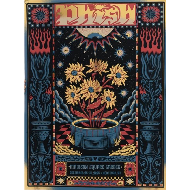 Phish Signed Poster MSG New Year's Run 2025  Jean 108 Foil