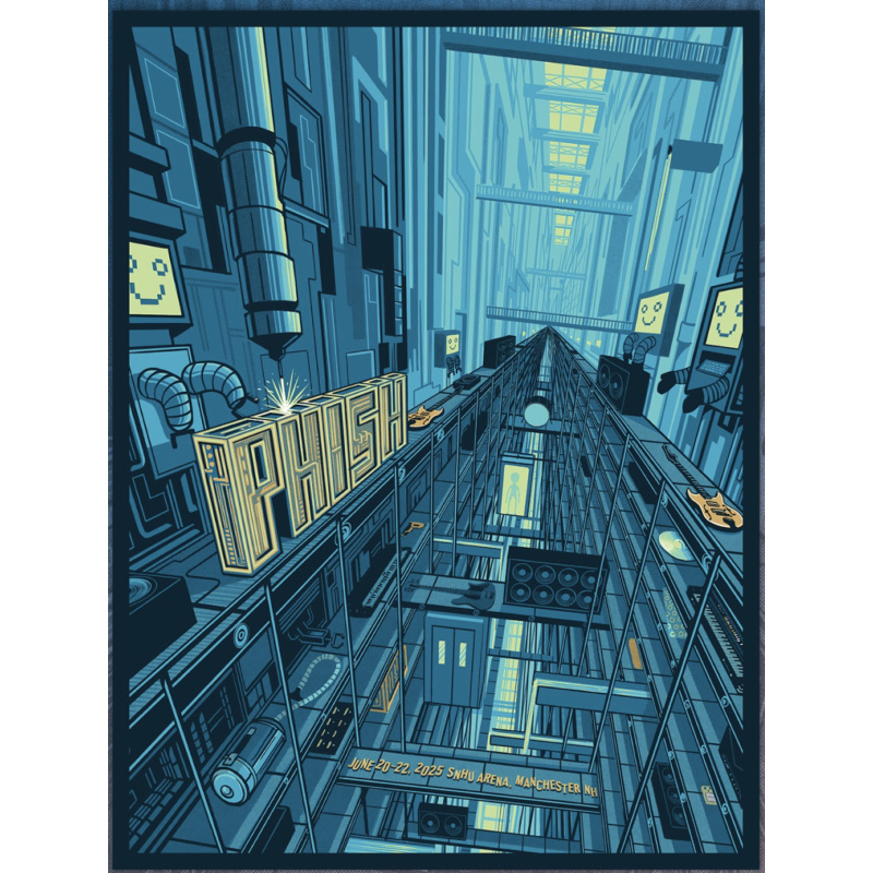 Phish Signed Poster - Manchester - 6/20/25 -  Holographic 108