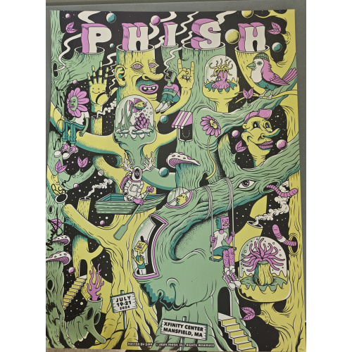 Phish Signed Poster - Mansfield 2024 - Gipple (Variant) 108