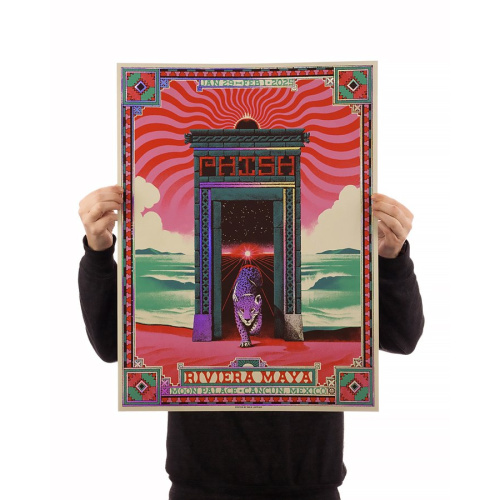 Phish Signed Poster - Mexico 2025 - Loffler 108 Holographic