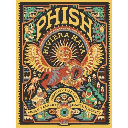 Phish Signed Poster - Riviera Maya- 2/24/23 - Noom 111 Yellow
