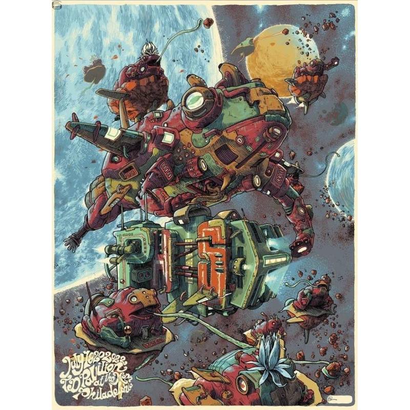 Phish Signed Poster - Philadelphia 2022 - Red - Kloc 114