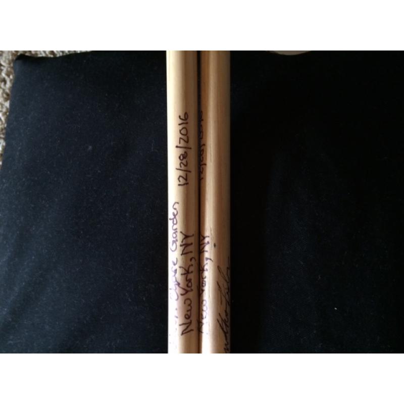 Phish Show Used Drumsticks (Pair) - Used and signed by Jon Fishman - Dec 28, 2016 - MSG, New York