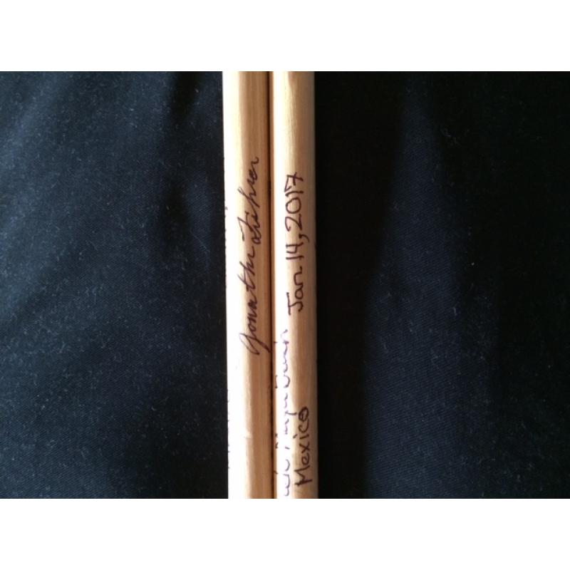 Phish Show Used Drumsticks (Pair) - Used and signed by Jon Fishman - Jan 14, 2017 - Mexico