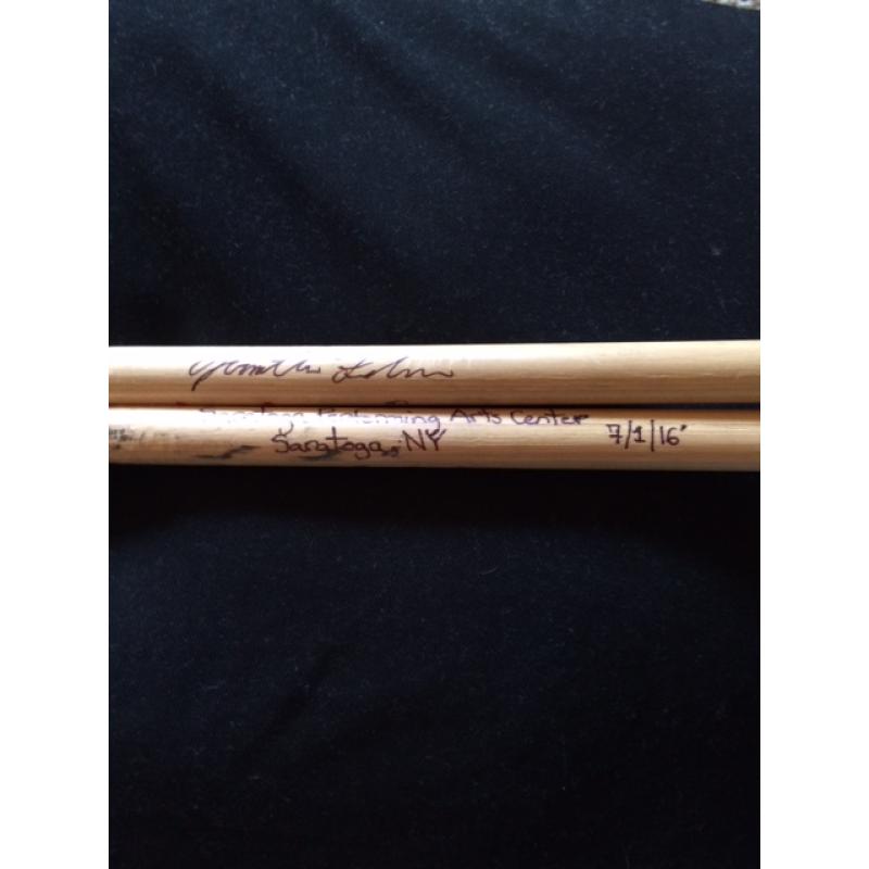 Phish Show Used Drumsticks (Pair) - Used and signed by Jon Fishman - July 1, 2016 - SPAC