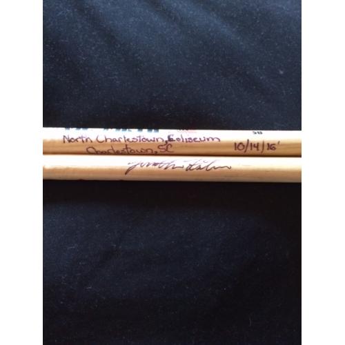 Phish Show Used Drumsticks (Pair) - Used and signed by Jon Fishman - Oct 14, 2016 - North Charleston, SC