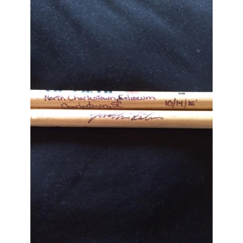 Phish Show Used Drumsticks (Pair) - Used and signed by Jon Fishman - Oct 14, 2016 - North Charleston, SC