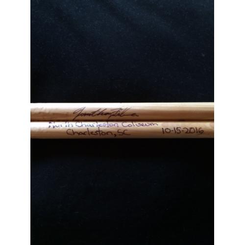Phish Show Used Drumsticks (Pair) - Used and signed by Jon Fishman - Oct 15, 2016 - North Charleston, SC