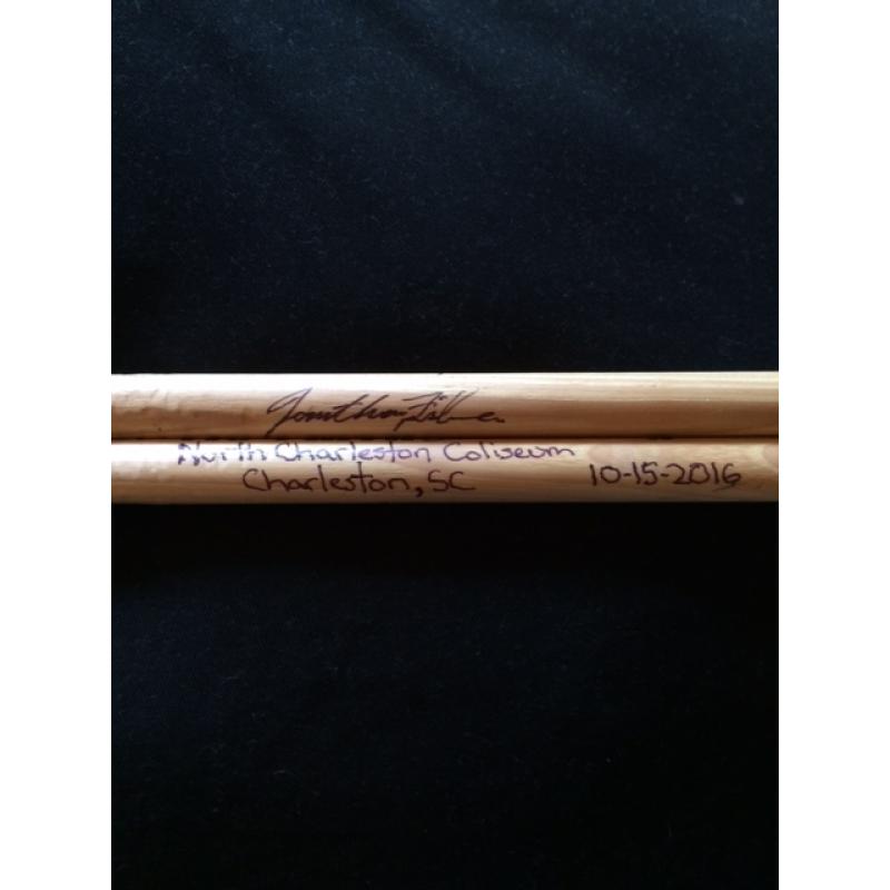Phish Show Used Drumsticks (Pair) - Used and signed by Jon Fishman - Oct 15, 2016 - North Charleston, SC