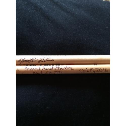 Phish Show Used Drumsticks (Pair) - Used and signed by Jon Fishman - Oct 19, 2016 - Nashville, TN