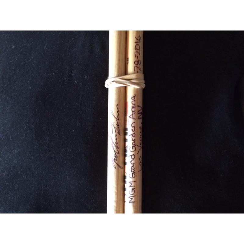 Phish Show Used Drumsticks (Pair) - Used and signed by Jon Fishman - Oct 28, 2016 - Las Vegas, NV