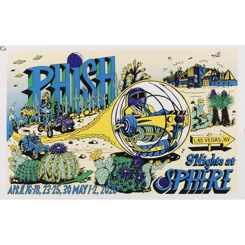 Phish Signed Poster Sphere 2026 - Pollock Blue Sky 109