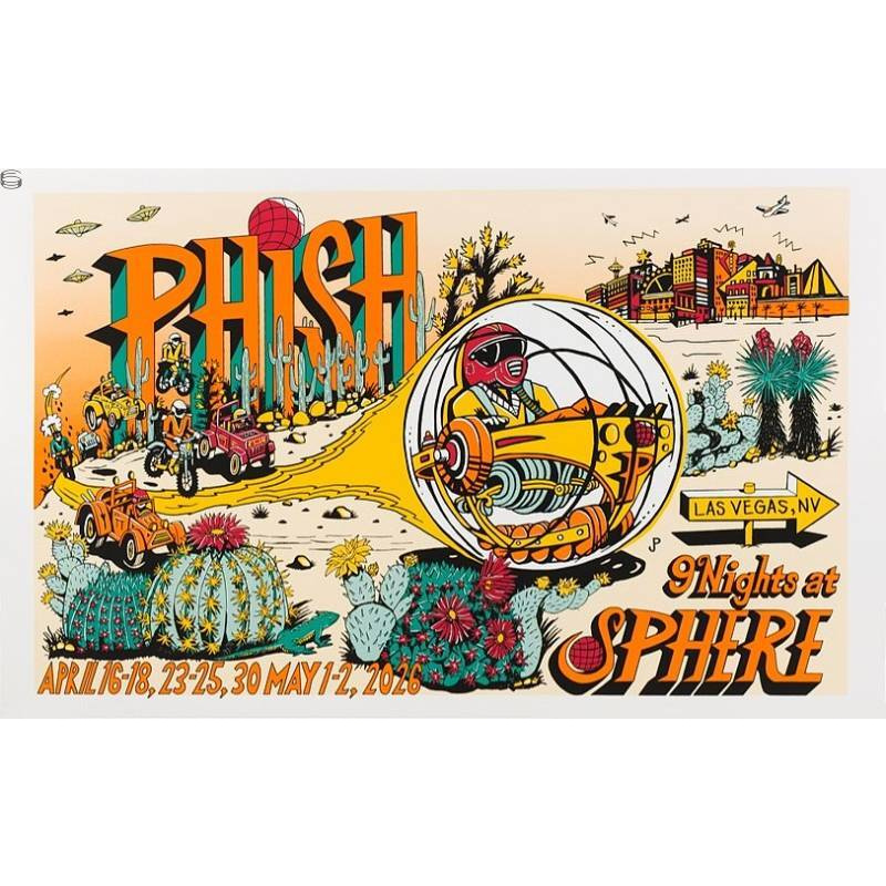Phish Signed Poster Sphere 2026 - Pollock Desert Orange 109 FOIL