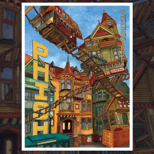 Phish Signed Poster - Oct 16-17, 2021 - San Francisco,  CA  - Black/Seamans 109