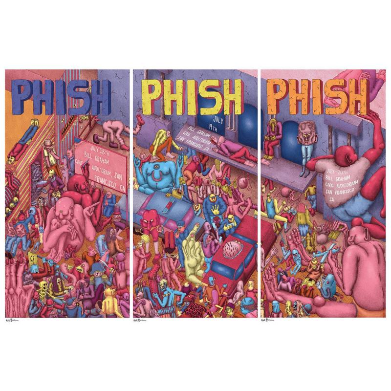 Phish Signed Posters (3 Poster Set) - July 18-20, 2016 - San Francisco, CA